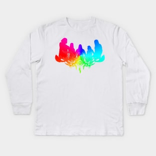 Rainbow Dethklok Logo Kids Long Sleeve T-Shirt